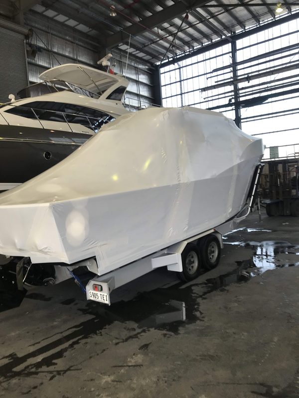 Shrink wrapped boats