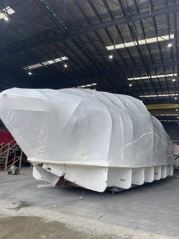 Shrink wrapped boats