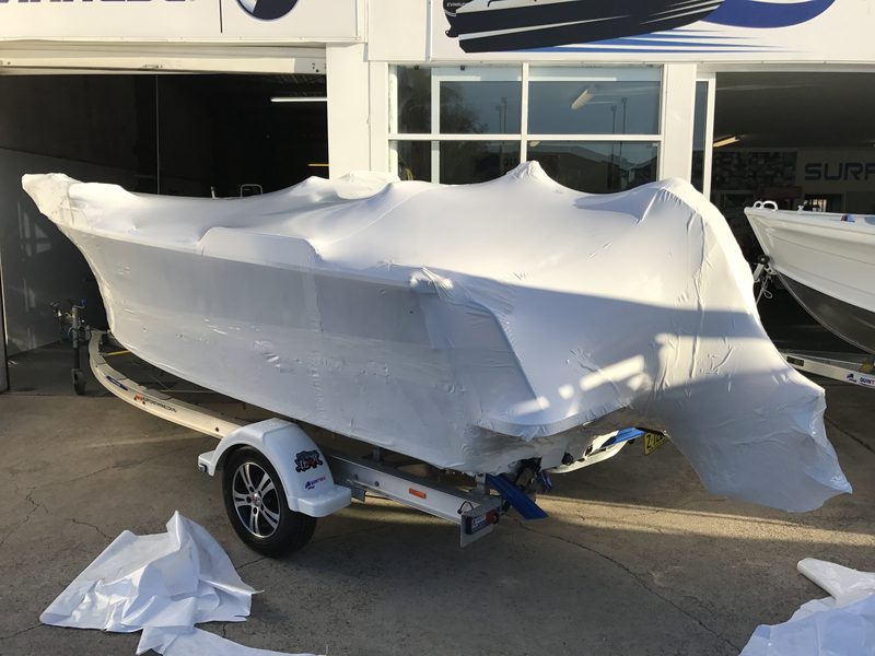 Shrink wrapped boats