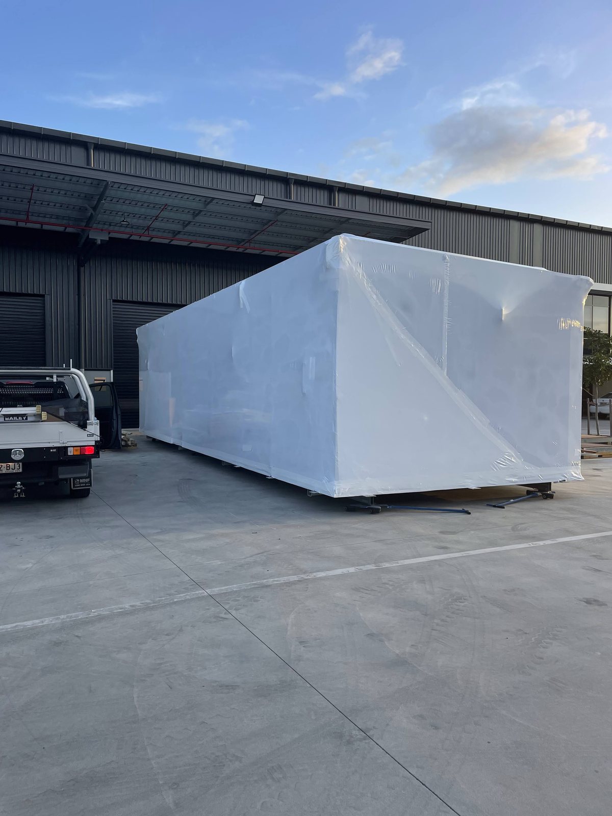 Modular Buildings shrink wrapping